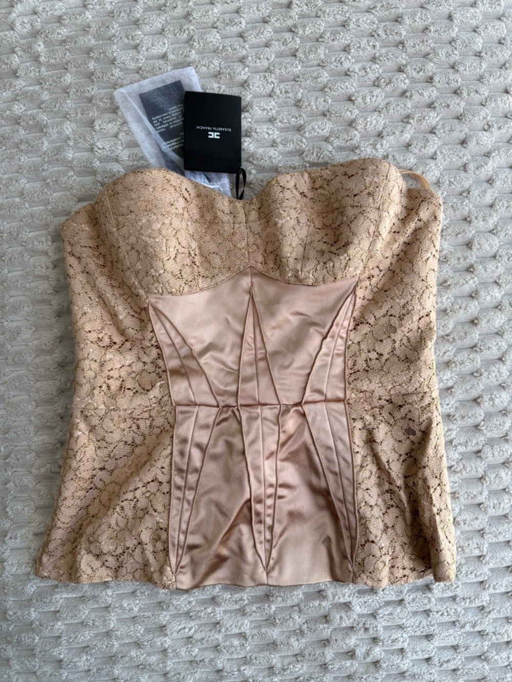 Strapless Lace Bustier Dress Top in Nude - Emporium Collection